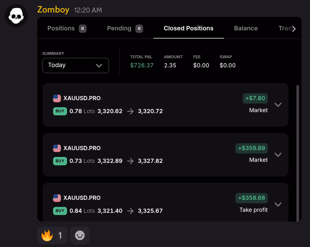 Customer-submitted trading feedback screenshot 7