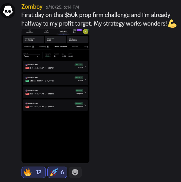 Customer-submitted trading feedback screenshot 6