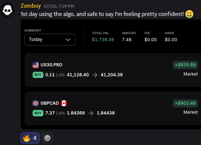 Customer-submitted trading feedback screenshot 5
